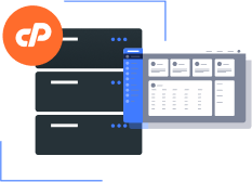 cPanel logo adjacent to server and interface imagery, indicating instant activation of cPanel/WHM licenses for VPS, starting at $26.99
