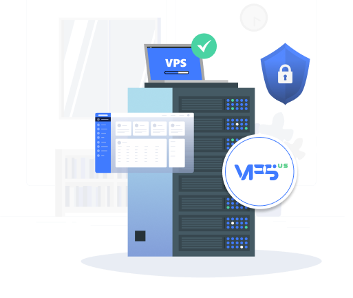 Illustration of VPS.us specialized kvm vps hosting infrastructure, symbolizing optimized network for VPS performance and commitment to excellence with a team of experienced technical staff, available 24/7 for comprehensive support