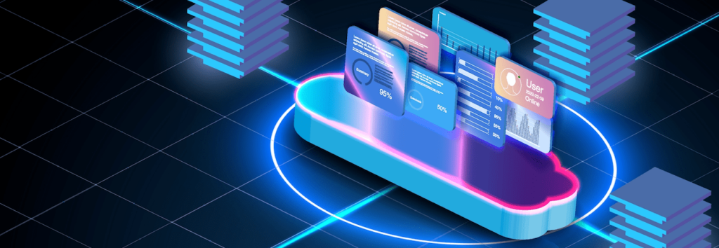 Concept of servers array with at the center windows featuring what hosting and Vps can both do