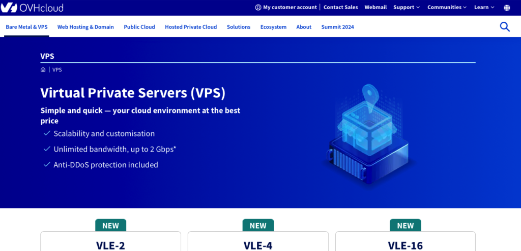 OVH France based company with VPS hosting