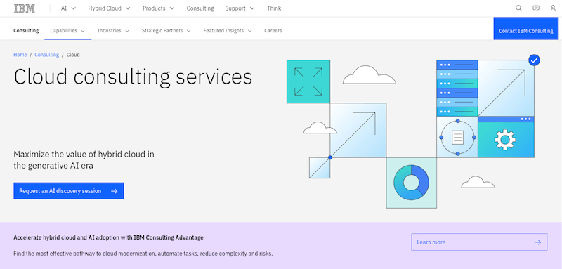 IBM Cloud Home Page - Consulting Services