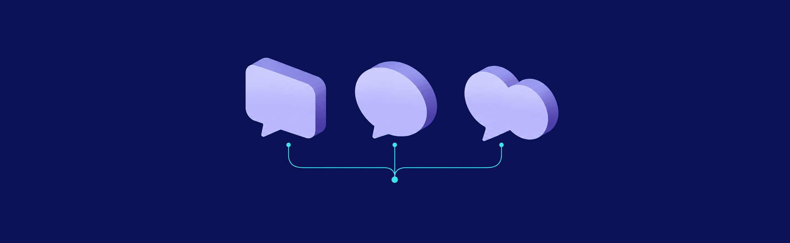 Three different conversation forms connected to a common choice point