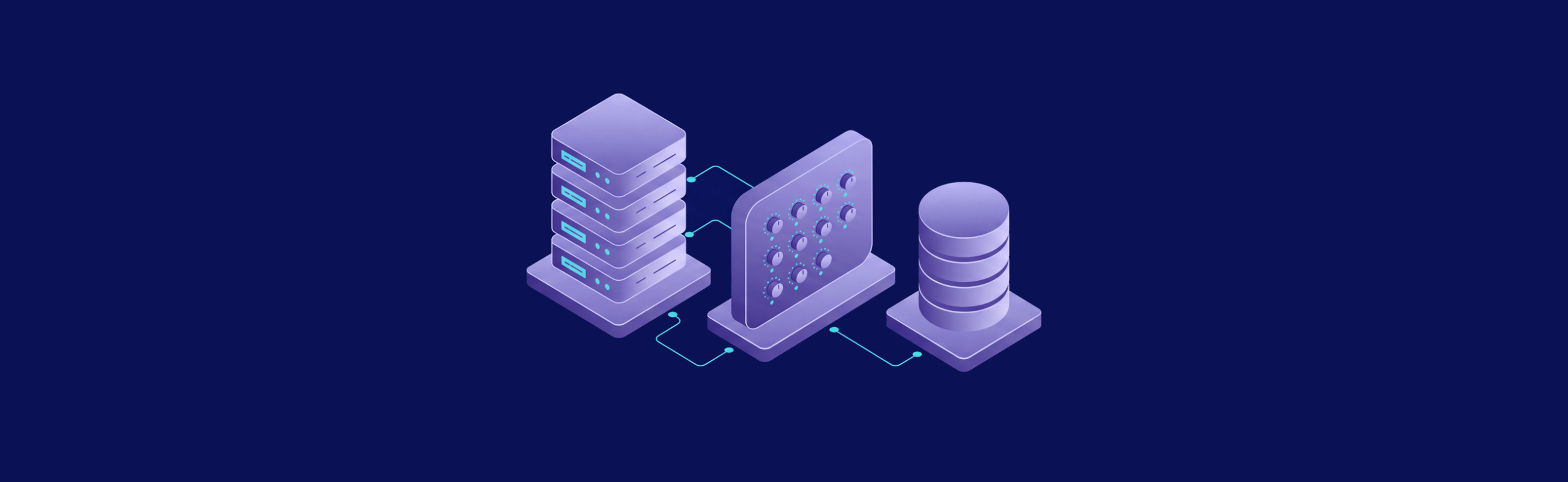Isometric server, control panel and storage illustrating the components you manage in a self-hosted image-generation setup